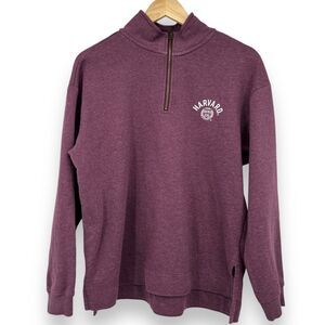 Harvard Red Shirt Pull Over Quarter Zip Pull Over Sweater Women's L Plum Purple